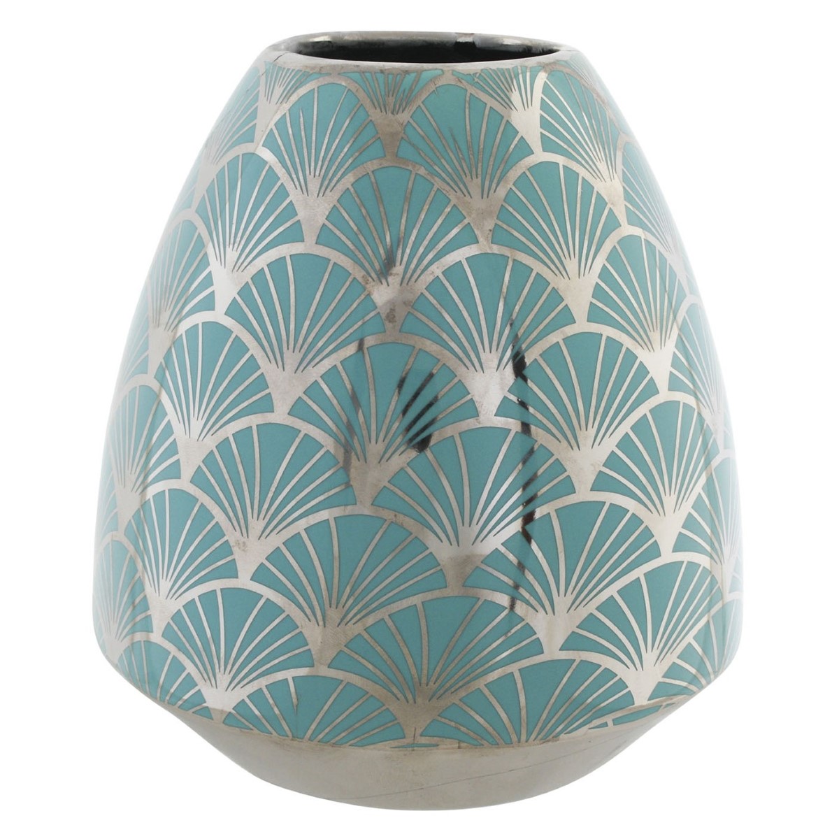 Váza DKD Home Decor Porcelán Zlatá Tyrkysový Biela Orientálny Pochrómované 16 x 16 x 18 cm