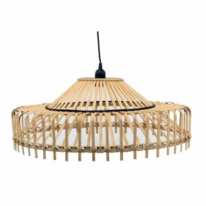 Stropné svetlo DKD Home Decor 61 x 61 x 23 cm 61 x 61 x 31 cm Gaštanová Bambus 50 W