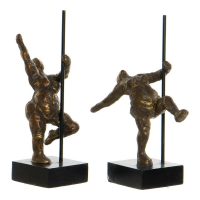 Dekoratívne postava DKD Home Decor 20 x 10 x 31 cm Zlatá Aluminium Mangové drevo Tanečnica baletu Moderný