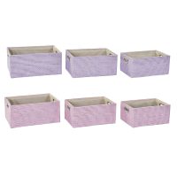 Súprava košíkov DKD Home Decor 40,5 x 27,5 x 18 cm Polyester (2 kusov)