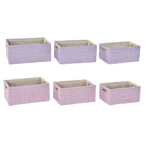 Súprava košíkov DKD Home Decor 40,5 x 27,5 x 18 cm Polyester (2 kusov)