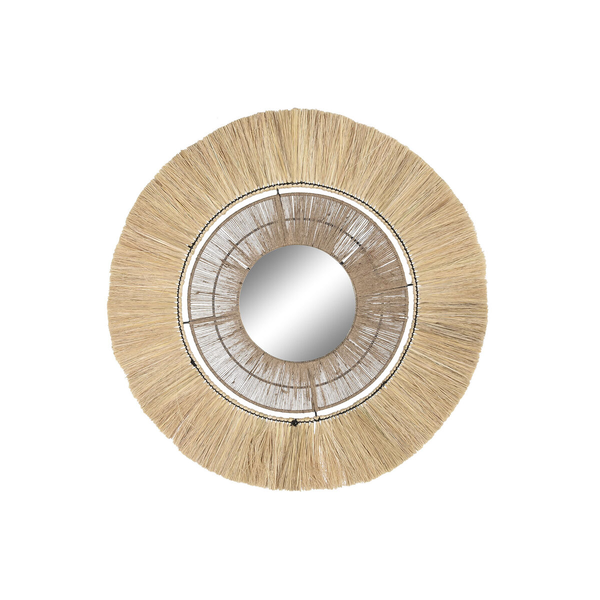 Nástenné zrkadlo DKD Home Decor Prírodná 79 x 4 x 79 cm Bali Juta