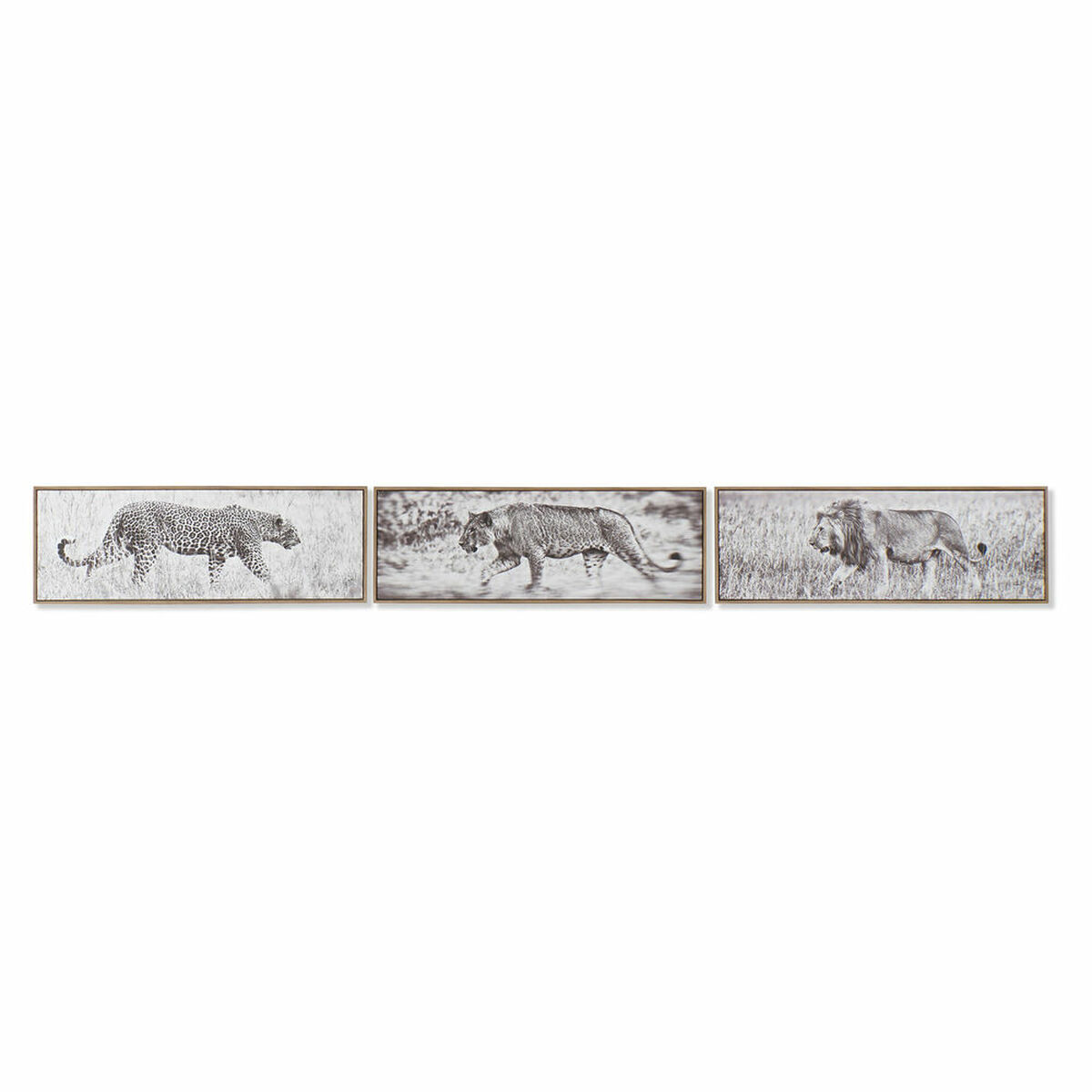 Maľba DKD Home Decor 92,5 x 3,5 x 32 cm Koloniálny štýl Džungľa (3 Kusy)