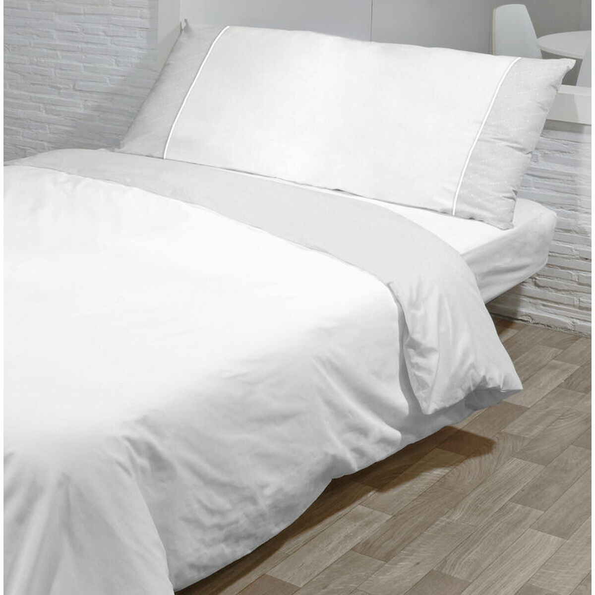 Sada poťahov na periny Hosteline MONACO NORDICO Biela 180 cm posteľ 260 x 240 cm 4 Kusy