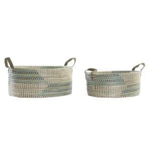 Súprava košíkov DKD Home Decor Tropické (45 x 35 x 18 cm)
