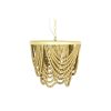 Stropné svetlo DKD Home Decor Kov Gaštanová Žltá 50 W Drevo MDF (35 x 35 x 95 cm)