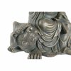 Dekoratívne postava DKD Home Decor 38 x 25 x 43 cm Čierna Zlatá Buddha Tmavo-sivá Orientálny Moderný