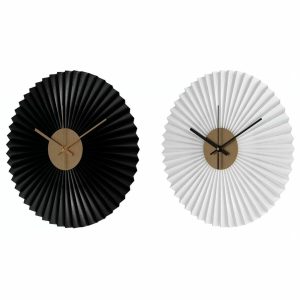 Nástenné hodiny DKD Home Decor Biela Čierna Biela/Čierna Železo Plastické Moderný 30 x 4 x 30 cm (2 kusov)