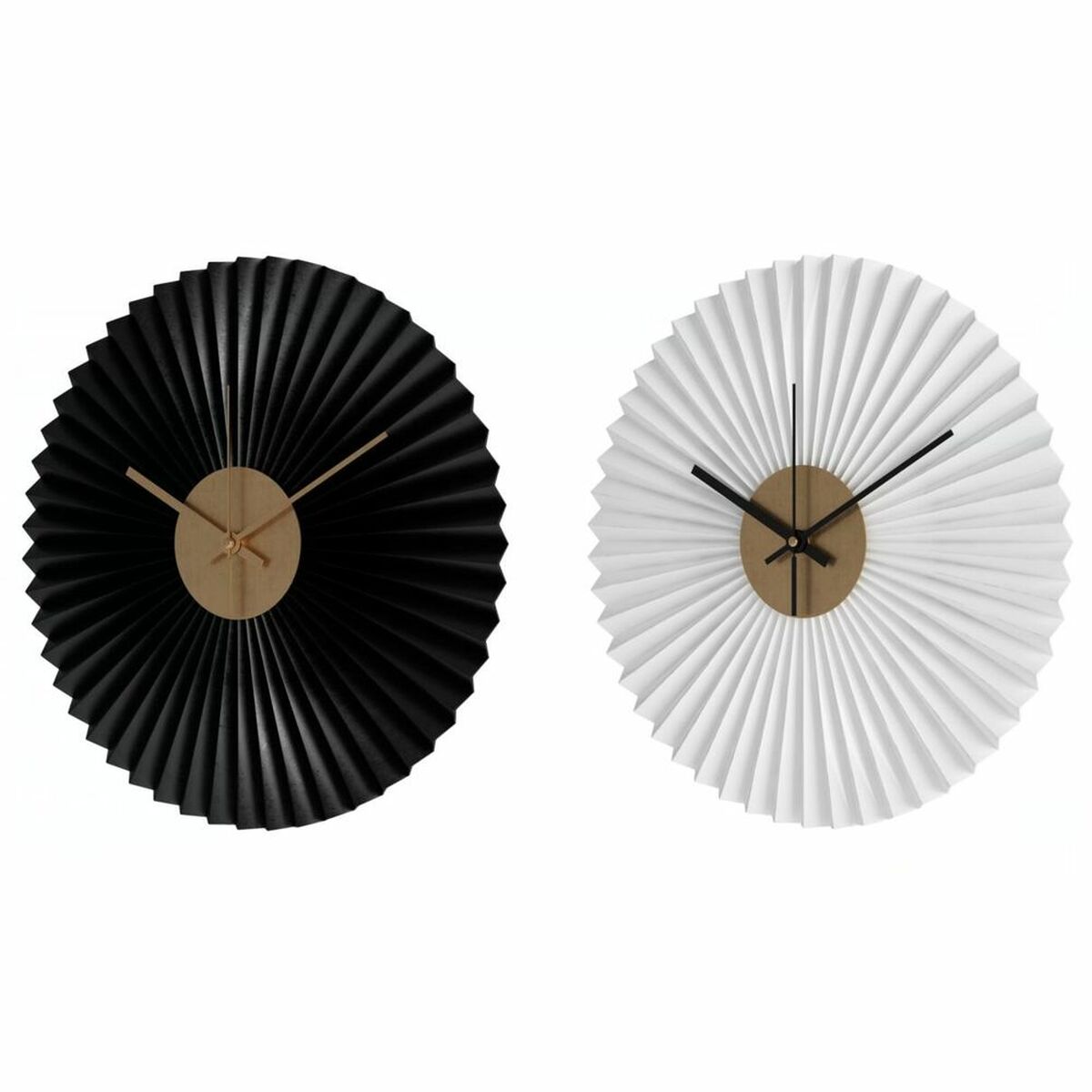 Nástenné hodiny DKD Home Decor Biela Čierna Biela/Čierna Železo Plastické Moderný 30 x 4 x 30 cm (2 kusov)