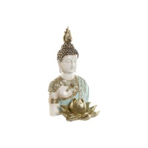 Dekoratívne postava Home ESPRIT Tyrkysový Zlatá Buddha Orientálny 12 x 12 x 22 cm
