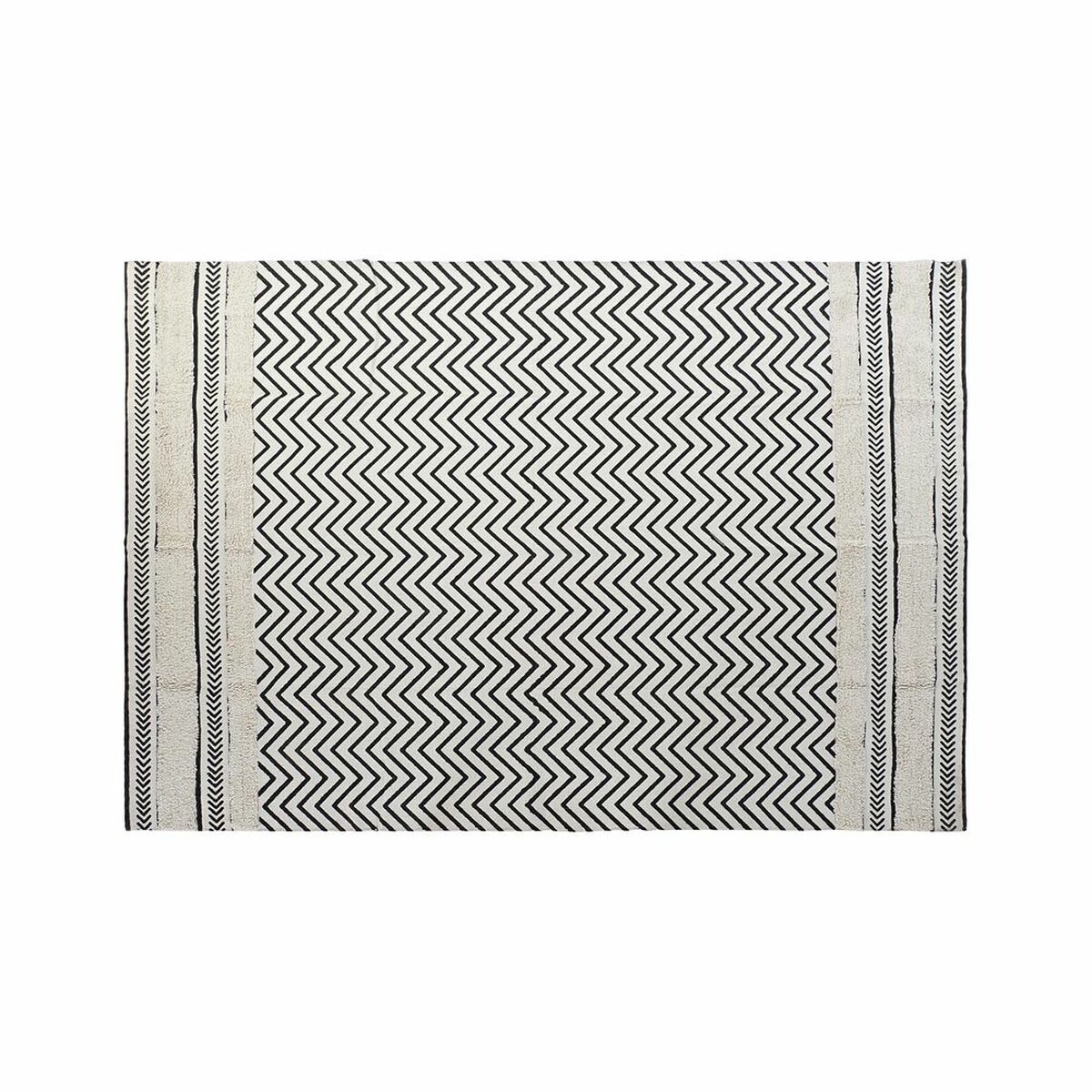 Koberec DKD Home Decor Čierna Kľukatý Biela (120 x 180 x 0,7 cm)