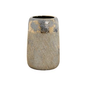 Váza Home ESPRIT Zlatá Kamenina Moderný Starožitný povrch 17 x 17 x 26 cm