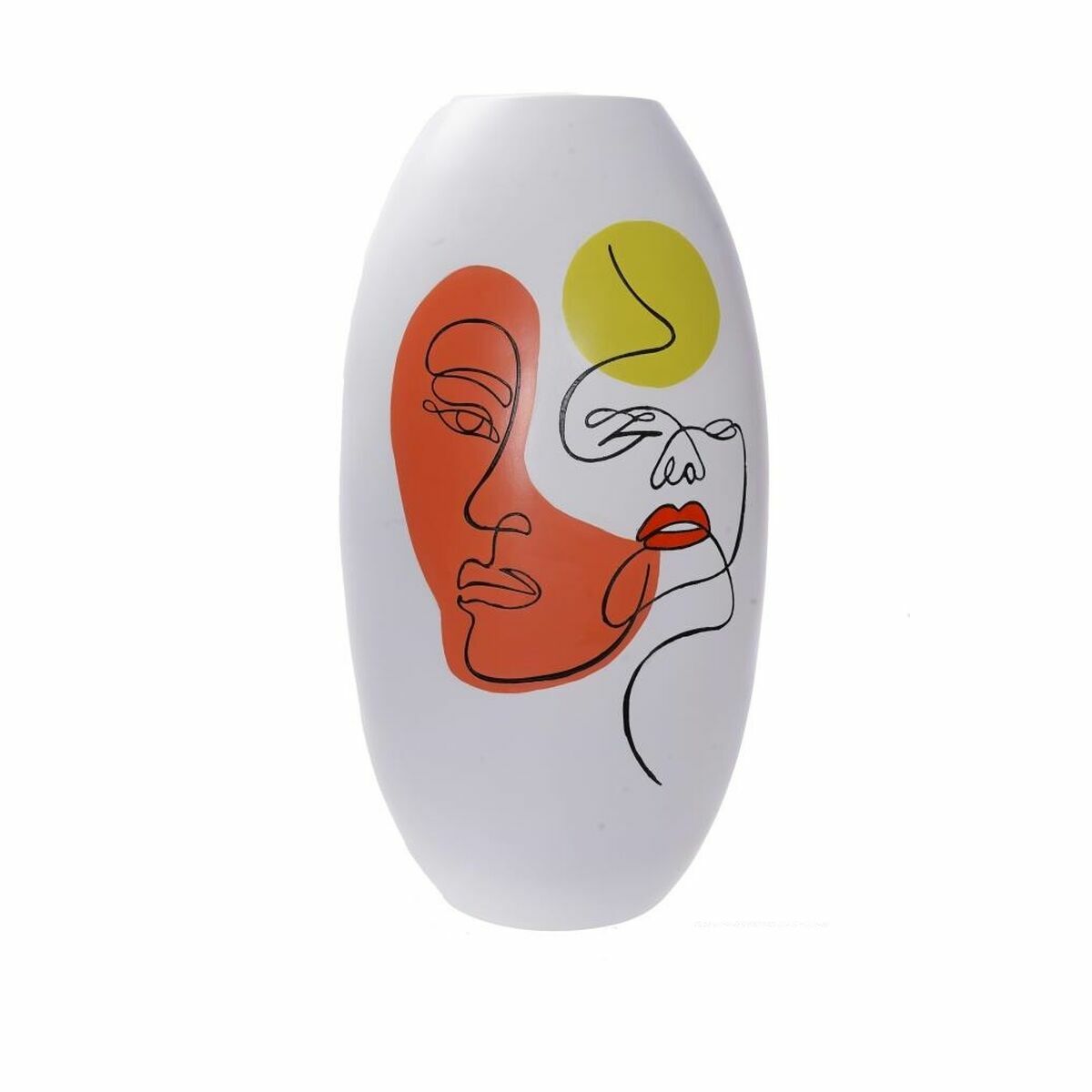 Váza DKD Home Decor Tvár Biela Živica Viacfarebná (20,5 x 20,5 x 38 cm)