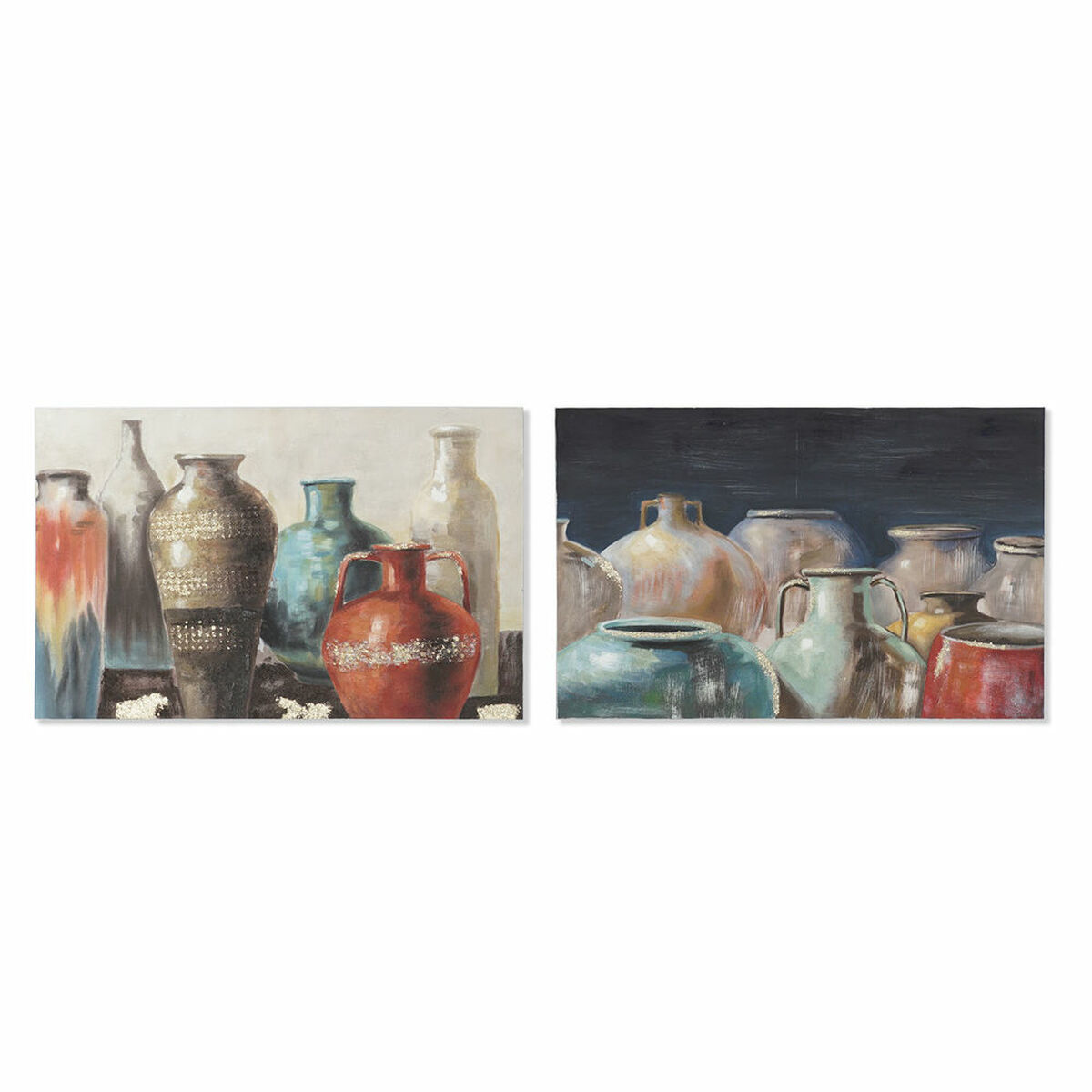 Maľba DKD Home Decor Plátno 90 x 2,7 x 60 cm Váza Cottage (2 kusov)