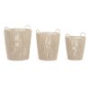 Súprava košíkov DKD Home Decor Béžová Kov 42 x 42 x 51 cm 3 Kusy
