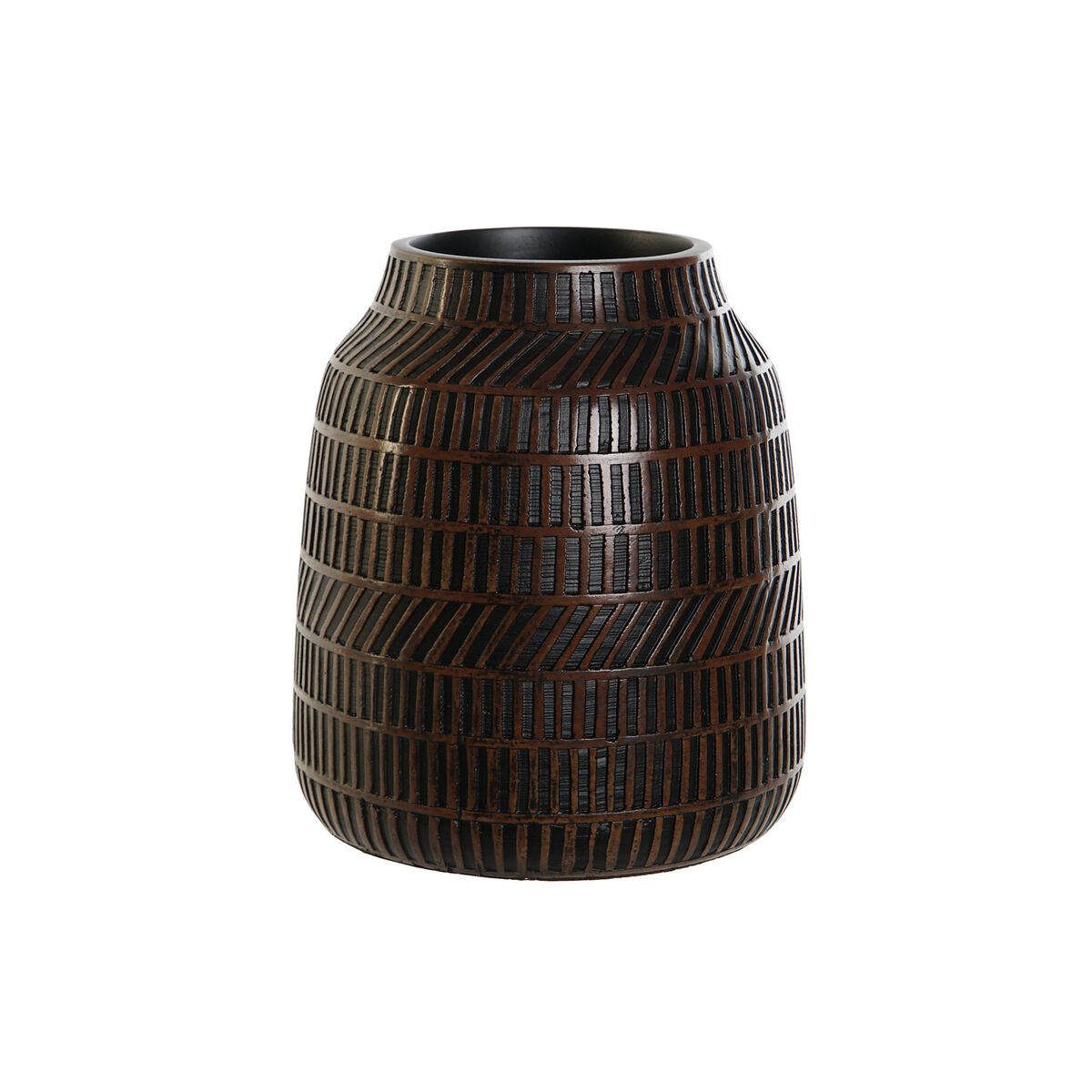 Váza Home ESPRIT Gaštanová Čierna Živica Koloniálny štýl 19 x 19 x 21 cm