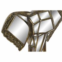 Dekorácia na stenu DKD Home Decor Zrkadlo Slon Zlatá Živica (41 x 11 x 38 cm)