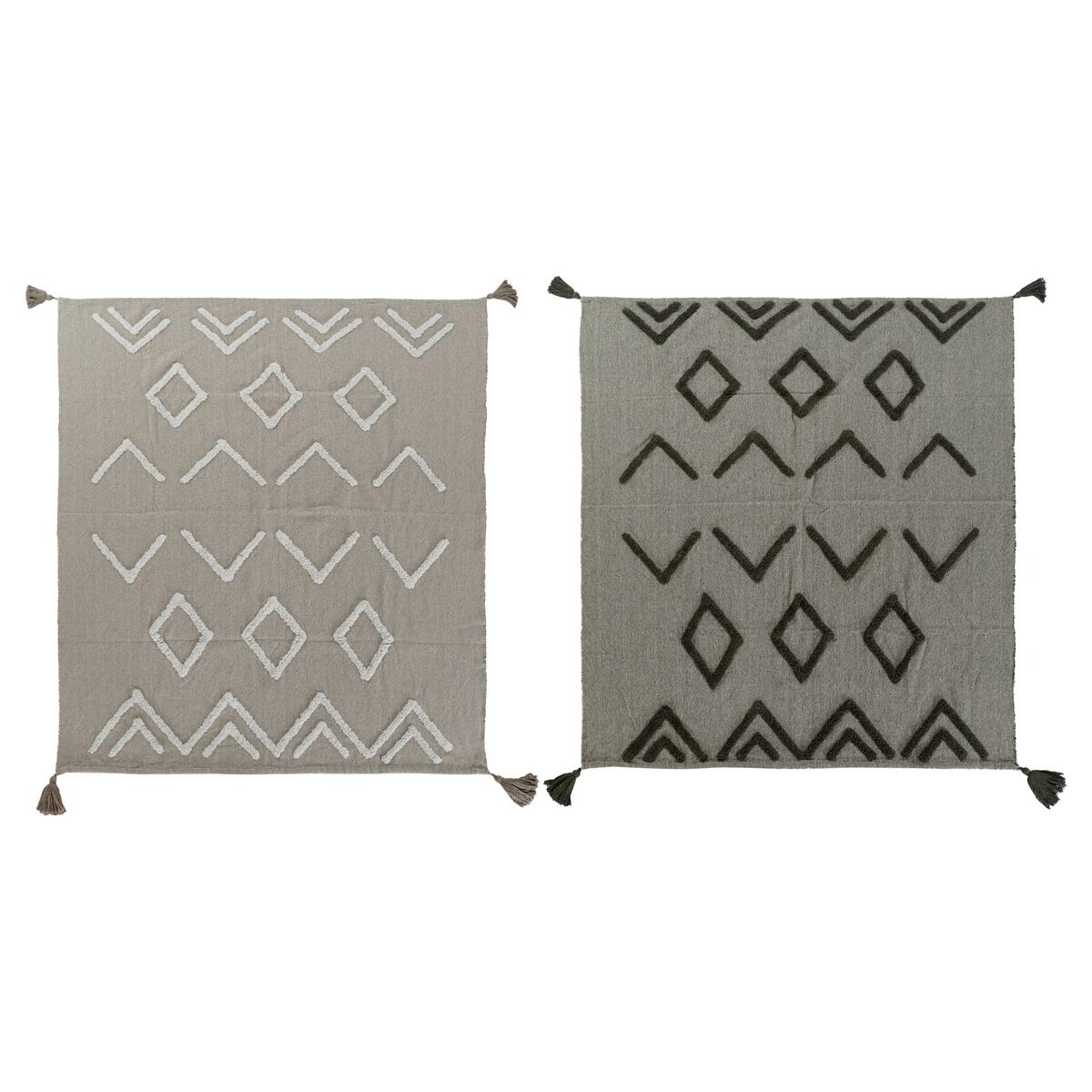 Deka DKD Home Decor Biela zelená Béžová 130 x 170 x 0,5 cm (2 kusov)