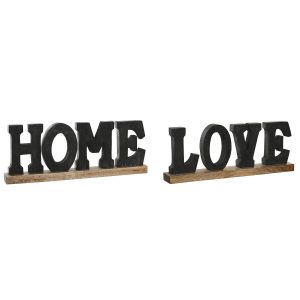 Dekoratívne postava DKD Home Decor Čierna Gaštanová 40 x 5 x 15 cm (2 kusov)