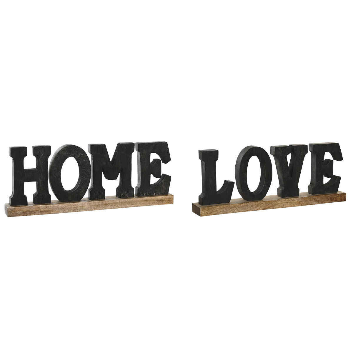 Dekoratívne postava DKD Home Decor Čierna Gaštanová 40 x 5 x 15 cm (2 kusov)
