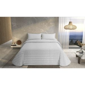Prikrývka Pierre Cardin ONDAS Biela 135 cm posteľ (3 Kusy)