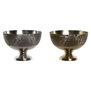 Stolové dekorácie DKD Home Decor Zlatá Striebristý Moderný 25 x 25 x 18 cm (2 kusov)
