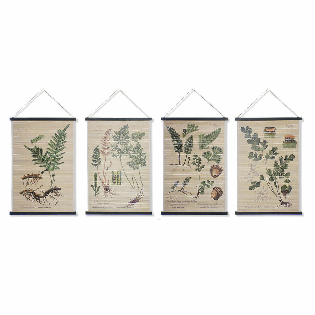 Plátno DKD Home Decor Kvety 60 x 2 x 90 cm Cottage (4 Kusy)