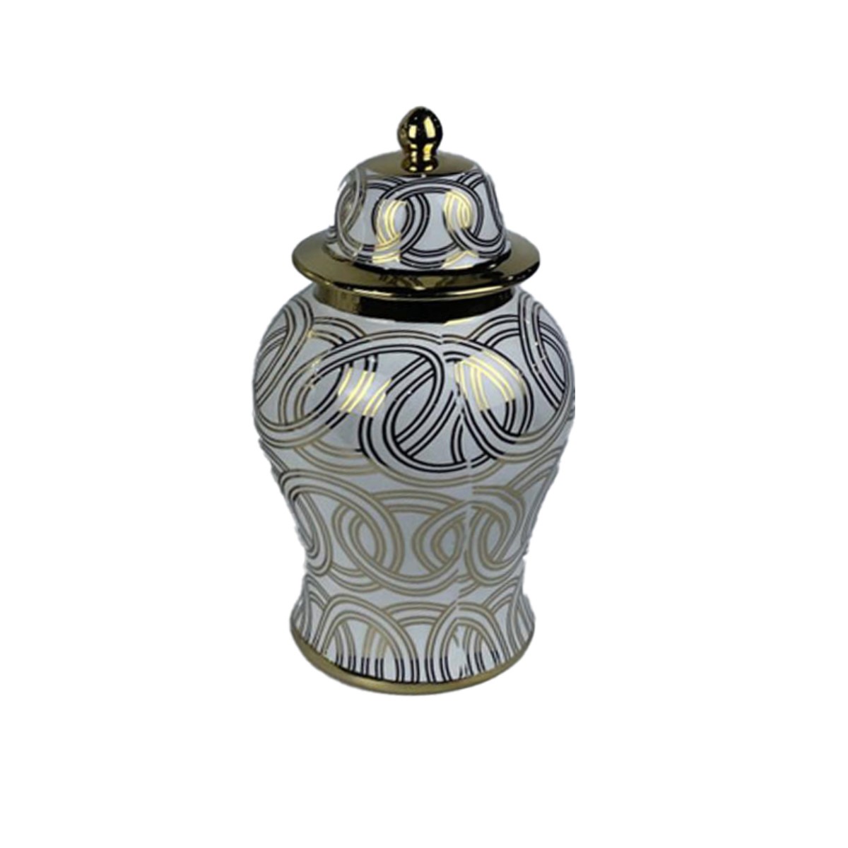 Váza DKD Home Decor Porcelán Zlatá Biela Orientálny (17 x 17 x 31 cm)
