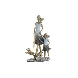 Dekoratívne postava DKD Home Decor 16 x 9,5 x 24 cm Modrá Zlatá Rodina