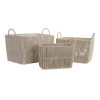 Súprava košíkov DKD Home Decor Béžová Kov 39 x 29 x 31 cm 3 Kusy