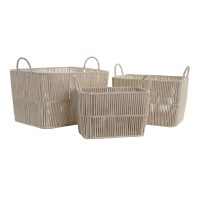 Súprava košíkov DKD Home Decor Béžová Kov 39 x 29 x 31 cm 3 Kusy
