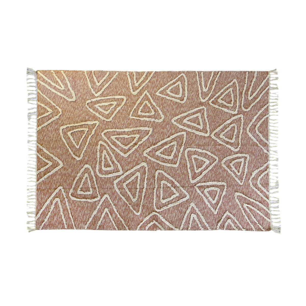 Koberec DKD Home Decor Ružová Terakota Biela Strapce Mestská (160 x 230 x 1 cm)