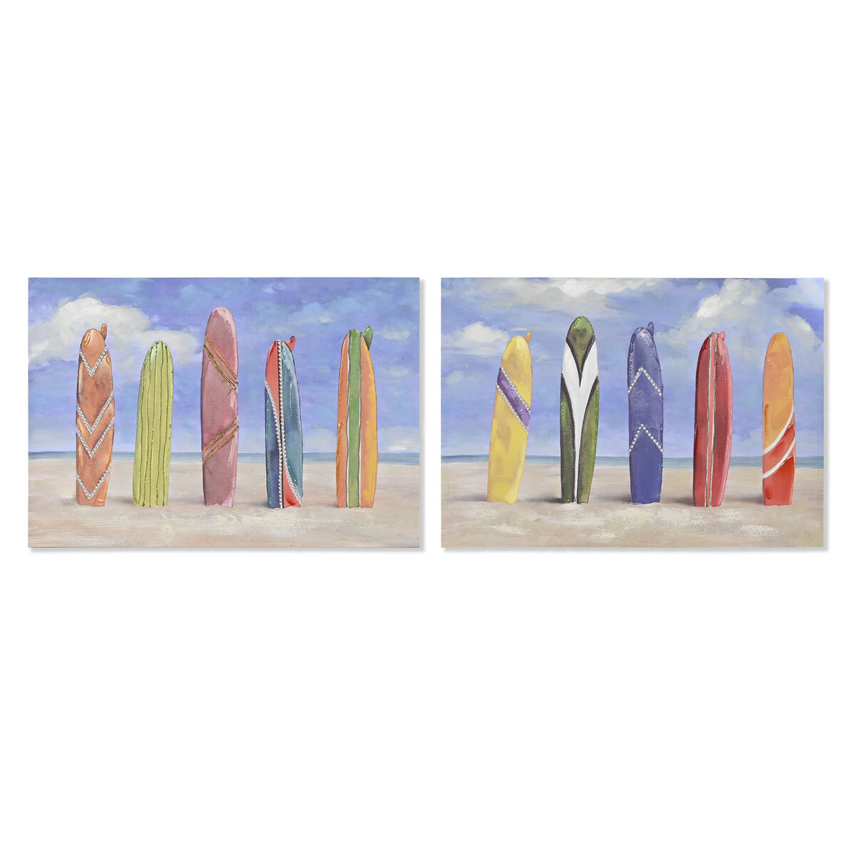 Maľba Home ESPRIT Surfovanie 100 x 3 x 70 cm (2 kusov)