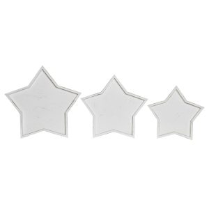 Stolové dekorácie DKD Home Decor 57 x 54 x 3 cm Biela Shabby Chic Čistenie (3 Kusy)