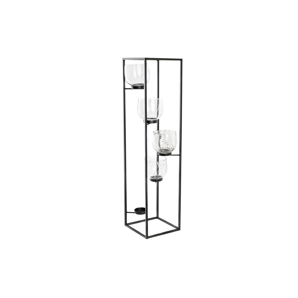 Svietnik DKD Home Decor Sklo Čierna Transparentná 18 x 18 x 76 cm Železo