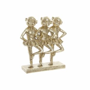 Dekoratívne postava DKD Home Decor FZ-91957 Sivá Zlatá Živica Obdĺžnikový Koloniálny štýl Moderný opica 23 x 9,5 x 24 cm