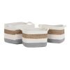 Súprava košíkov DKD Home Decor Biela Prírodné vlákno 36 x 27 x 27 cm 3 Kusy