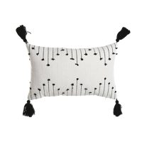Vankúšik Home ESPRIT Biela Čierna Kosoštvorce 50 x 15 x 30 cm