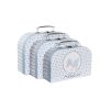 Súprava dekoračných krabičiek DKD Home Decor 28 x 9,5 x 20 cm Modrá Kov Viacfarebná Kartón