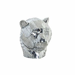 Dekoratívne postava DKD Home Decor Striebristý Leopard Živica (31 x 27 x 32 cm)