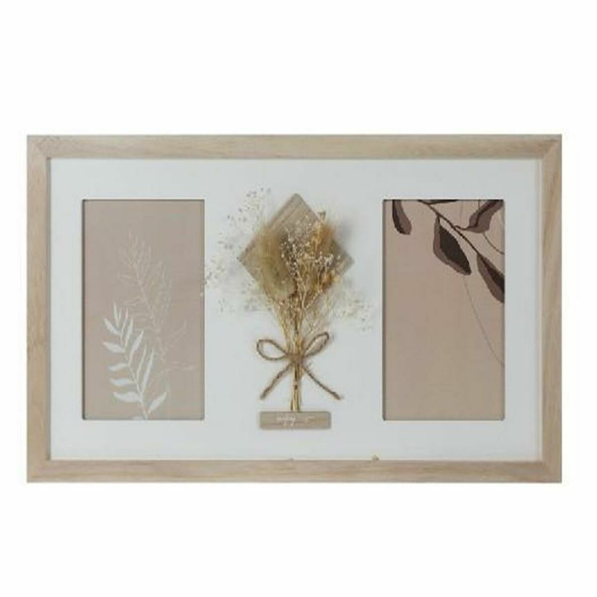 Rám na fotografie DKD Home Decor 39 x 1,2 x 22 cm Sklo Prírodná Biela Shabby Chic