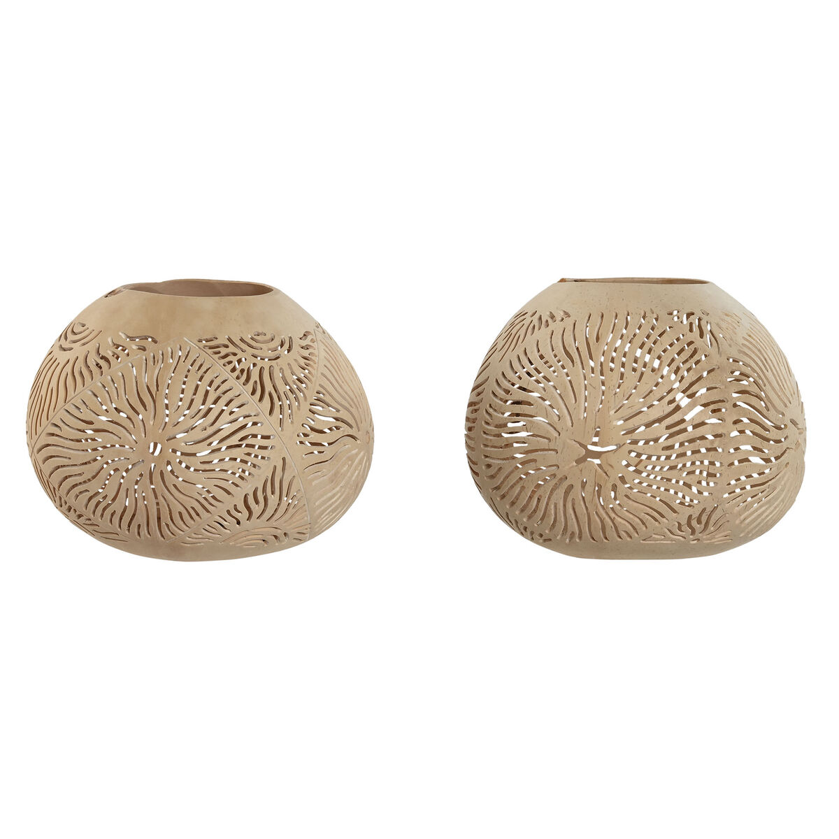 Svietnik Home ESPRIT Kokosová vláknina 15 x 15 x 13 cm (2 kusov)