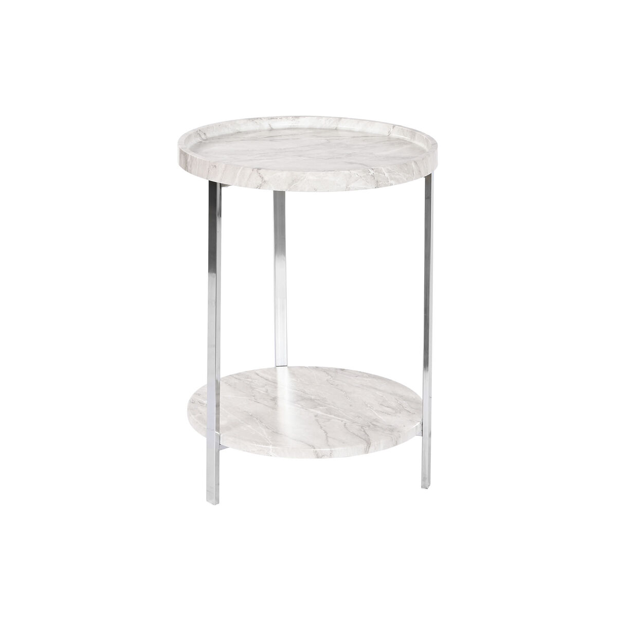 Postranný stolík DKD Home Decor Biela Striebristý Kov Drevo MDF 40 x 40 x 53 cm