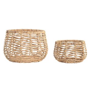 Súprava košíkov DKD Home Decor Vlákna (48 x 48 x 33 cm)