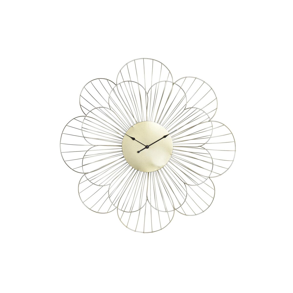 Nástenné hodiny DKD Home Decor Kvetina Zlatá Kov (57 x 4 x 57 cm)