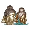 Dekoratívne postava DKD Home Decor 22 x 8 x 42,5 cm Čierna Zlatá Buddha Tyrkysový Orientálny (2 kusov)