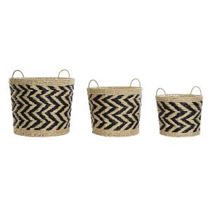 Súprava košíkov DKD Home Decor Vlákna (40 x 40 x 35 cm)