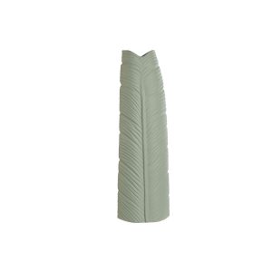Váza Home ESPRIT zelená Kamenina Tropické List rastliny 33 x 10 x 70 cm