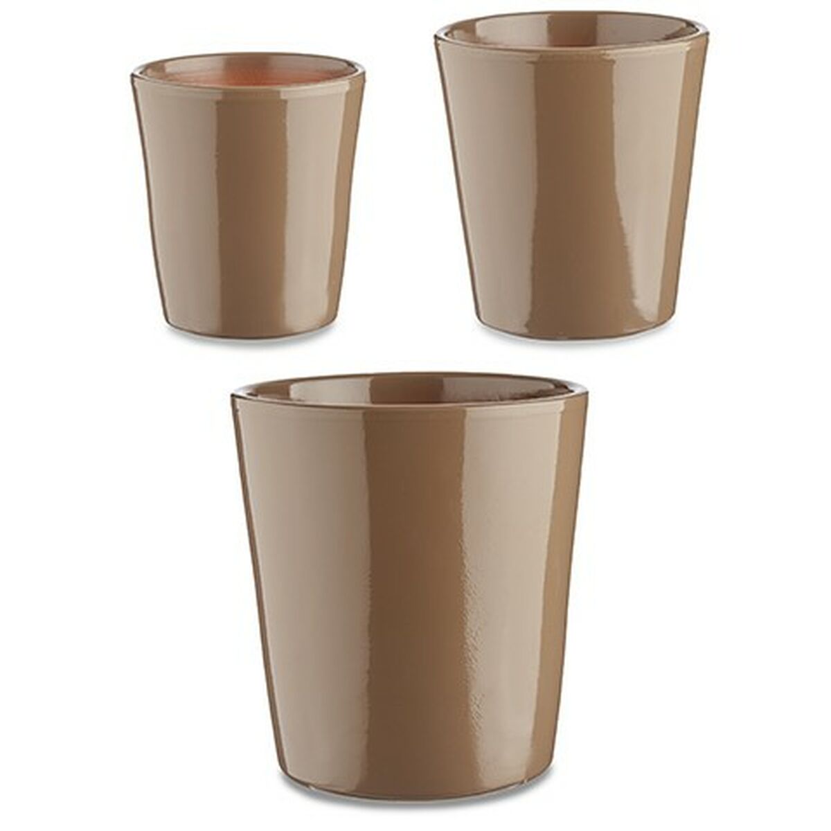 Sada kvetináčov Cónica ? 14 cm ? 22 cm ? 17 cm Kov Plastické 30 x 40 cm 3 Kusy (3 Kusy)