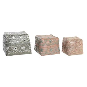 Súprava košíkov DKD Home Decor Viacfarebná Bambus Boho 27 x 27 x 23 cm